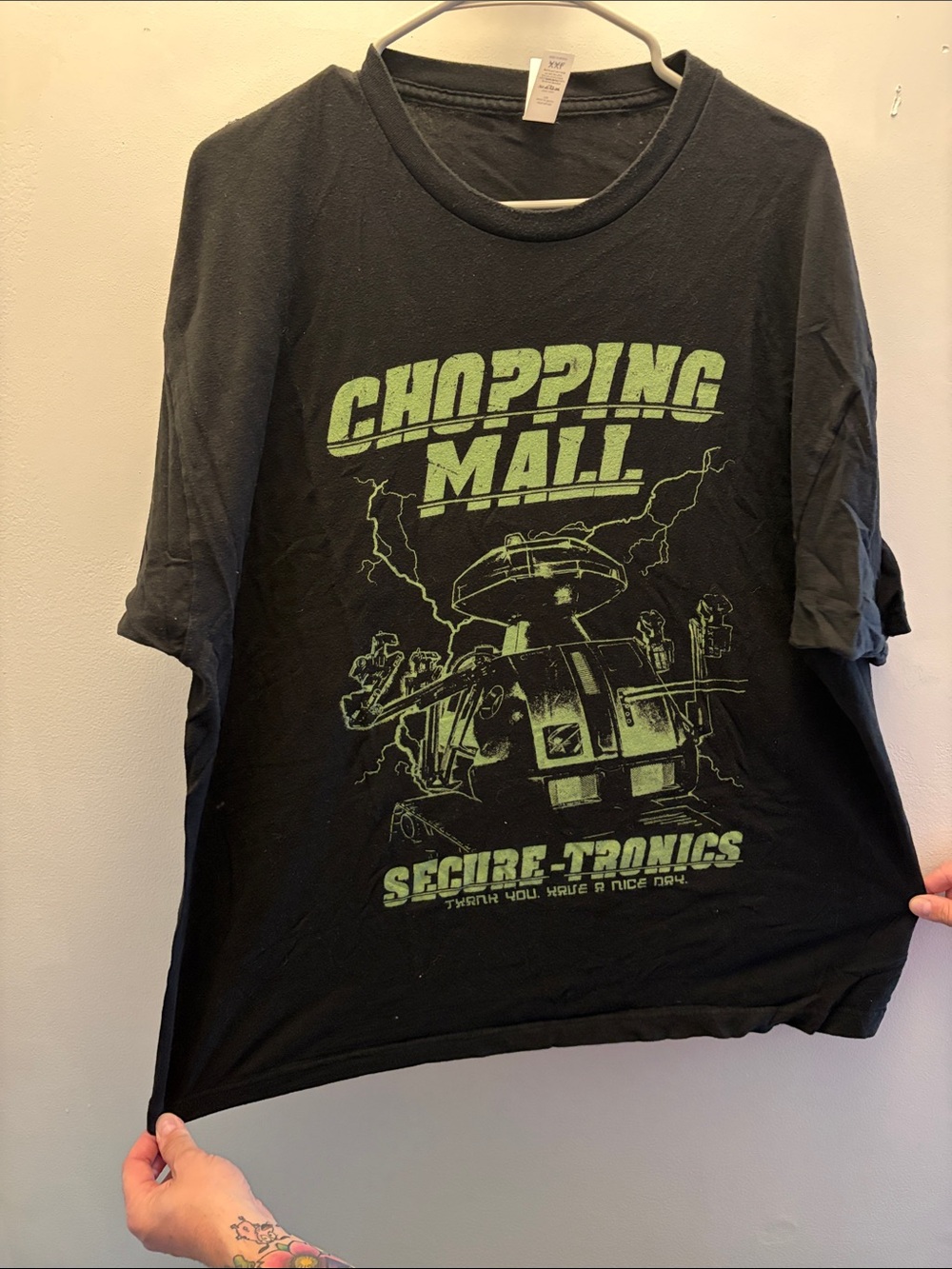 XXL Chopping Mall Graphic Tee - Black with Green Print